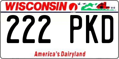 WI license plate 222PKD