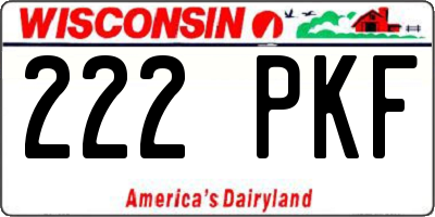 WI license plate 222PKF