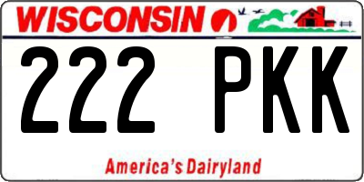 WI license plate 222PKK