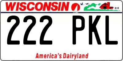 WI license plate 222PKL