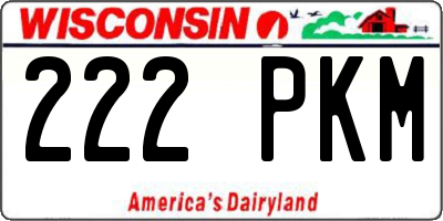 WI license plate 222PKM