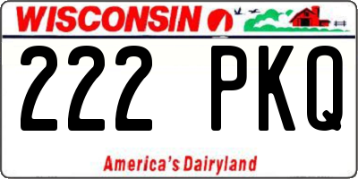 WI license plate 222PKQ