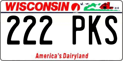 WI license plate 222PKS