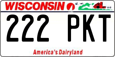 WI license plate 222PKT
