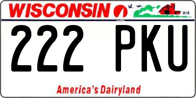 WI license plate 222PKU