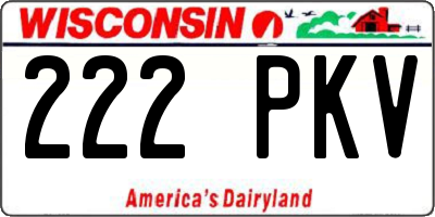 WI license plate 222PKV