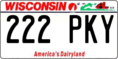 WI license plate 222PKY
