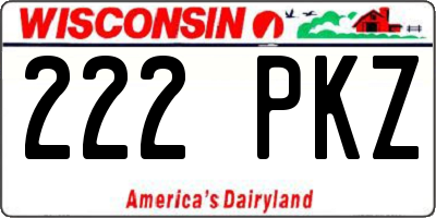 WI license plate 222PKZ