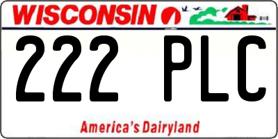 WI license plate 222PLC