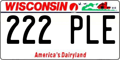 WI license plate 222PLE