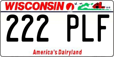 WI license plate 222PLF