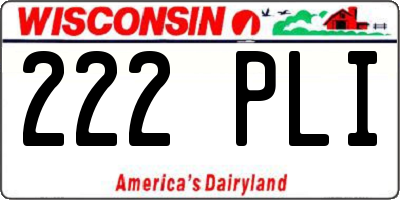 WI license plate 222PLI