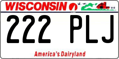 WI license plate 222PLJ