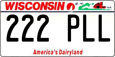 WI license plate 222PLL