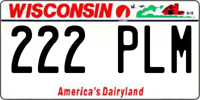 WI license plate 222PLM