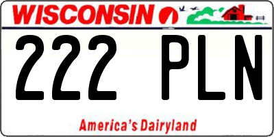 WI license plate 222PLN