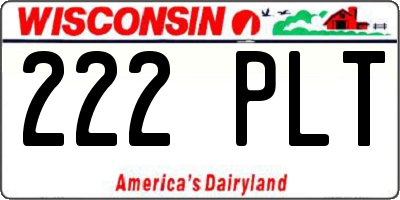 WI license plate 222PLT