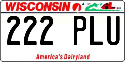 WI license plate 222PLU