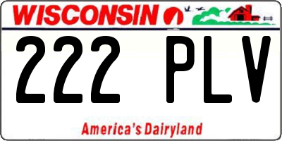 WI license plate 222PLV
