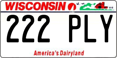 WI license plate 222PLY