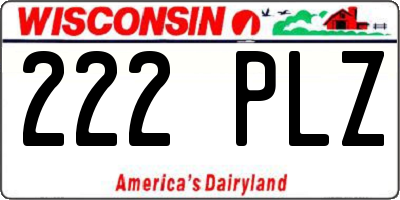 WI license plate 222PLZ