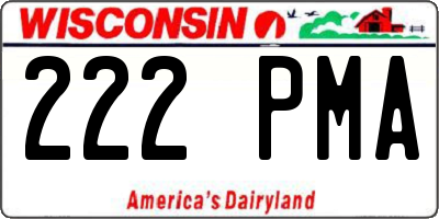 WI license plate 222PMA