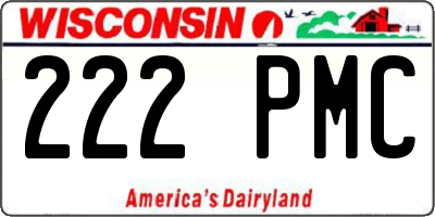 WI license plate 222PMC