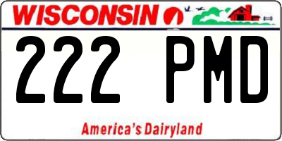 WI license plate 222PMD