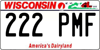 WI license plate 222PMF