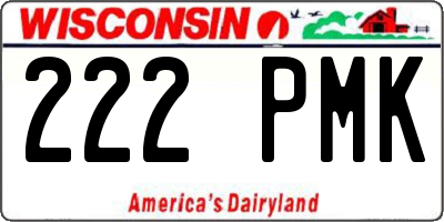 WI license plate 222PMK