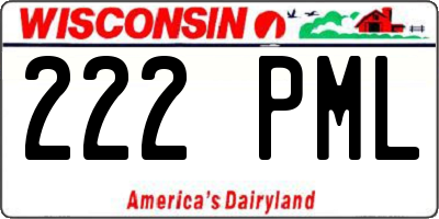 WI license plate 222PML