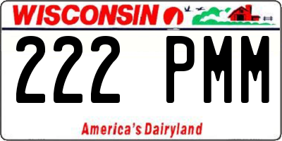 WI license plate 222PMM