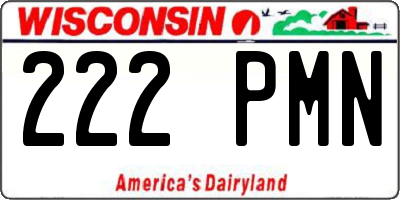 WI license plate 222PMN