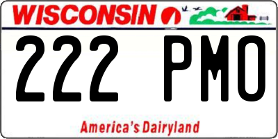 WI license plate 222PMO