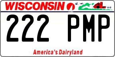 WI license plate 222PMP
