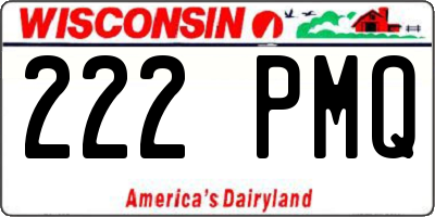 WI license plate 222PMQ