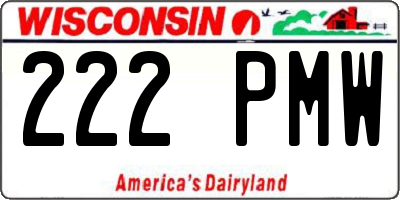 WI license plate 222PMW
