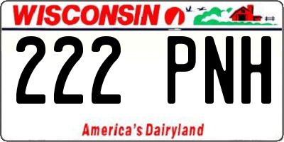 WI license plate 222PNH