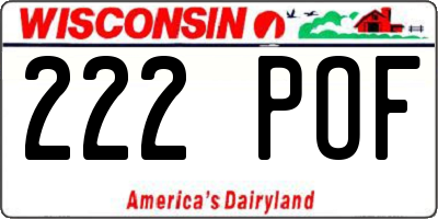 WI license plate 222POF