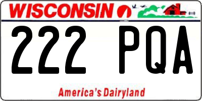 WI license plate 222PQA