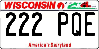 WI license plate 222PQE