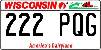 WI license plate 222PQG