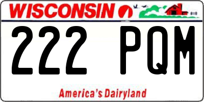 WI license plate 222PQM