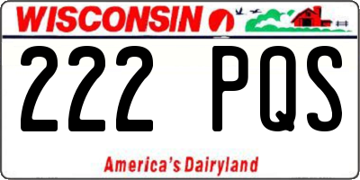 WI license plate 222PQS