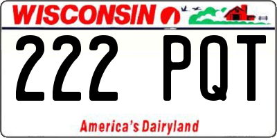 WI license plate 222PQT