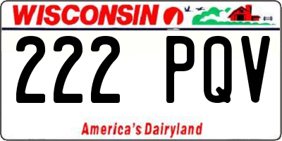WI license plate 222PQV