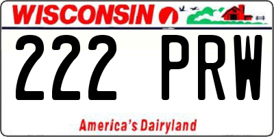 WI license plate 222PRW