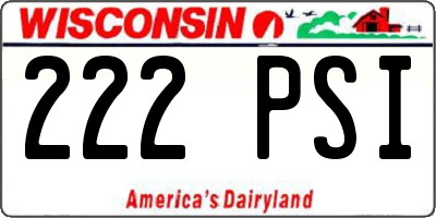WI license plate 222PSI