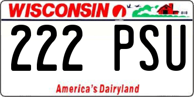 WI license plate 222PSU