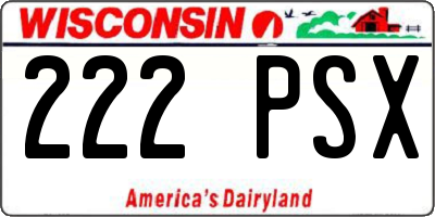 WI license plate 222PSX